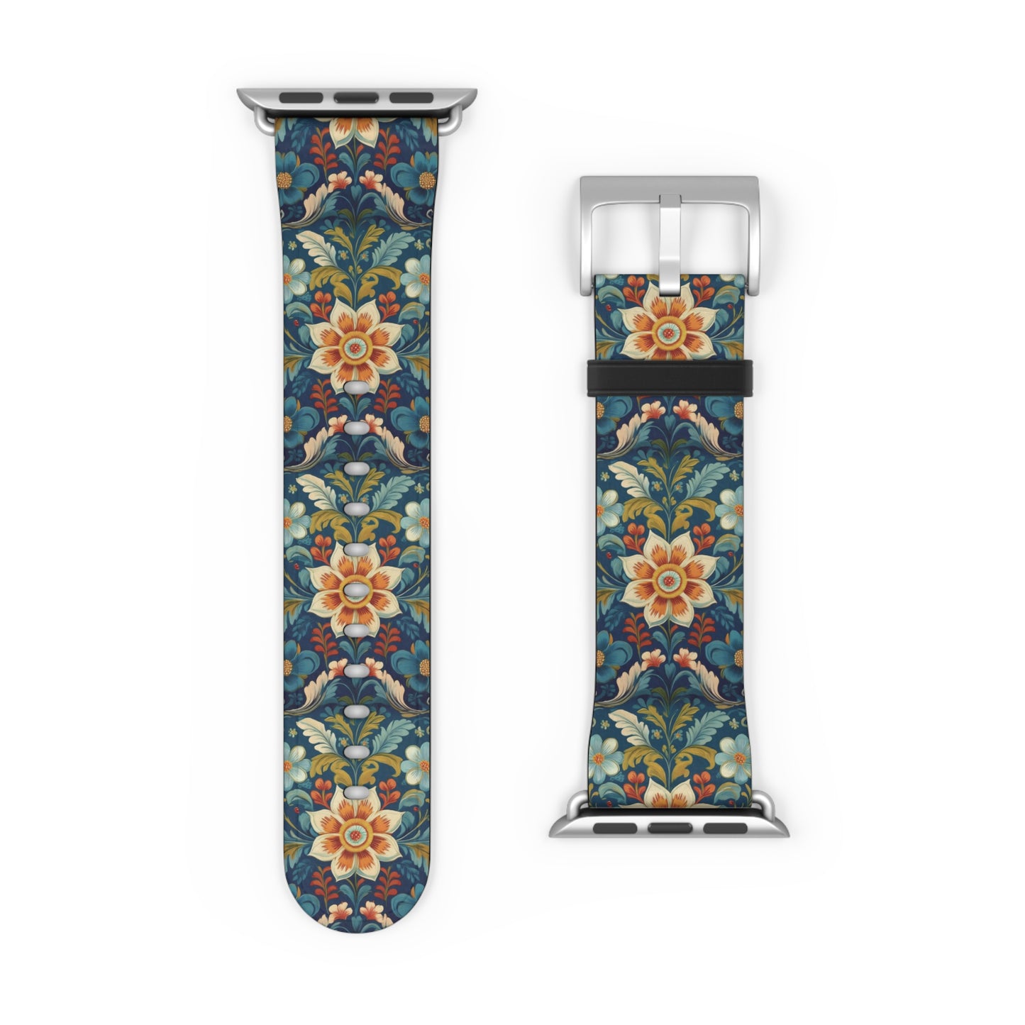 Norwegian Rosemaling Watch Band