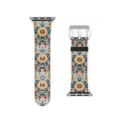 Norwegian Rosemaling Watch Band