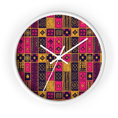 Ghanaian Kente Cloth Wall Clock