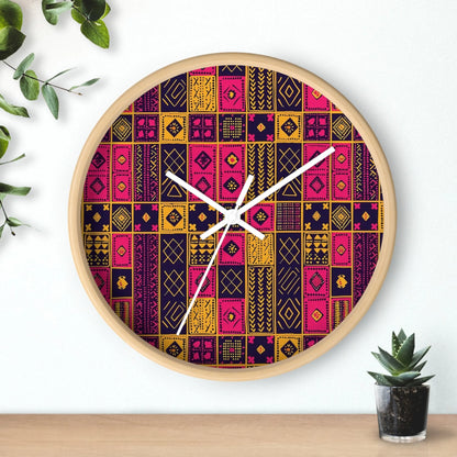 Ghanaian Kente Cloth Wall Clock