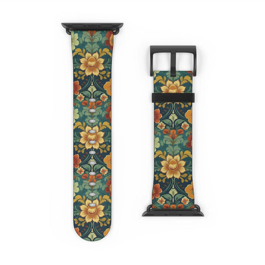 Norwegian Rosemaling Watch Band