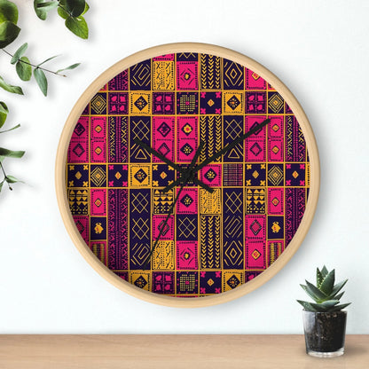 Ghanaian Kente Cloth Wall Clock