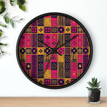 Ghanaian Kente Cloth Wall Clock