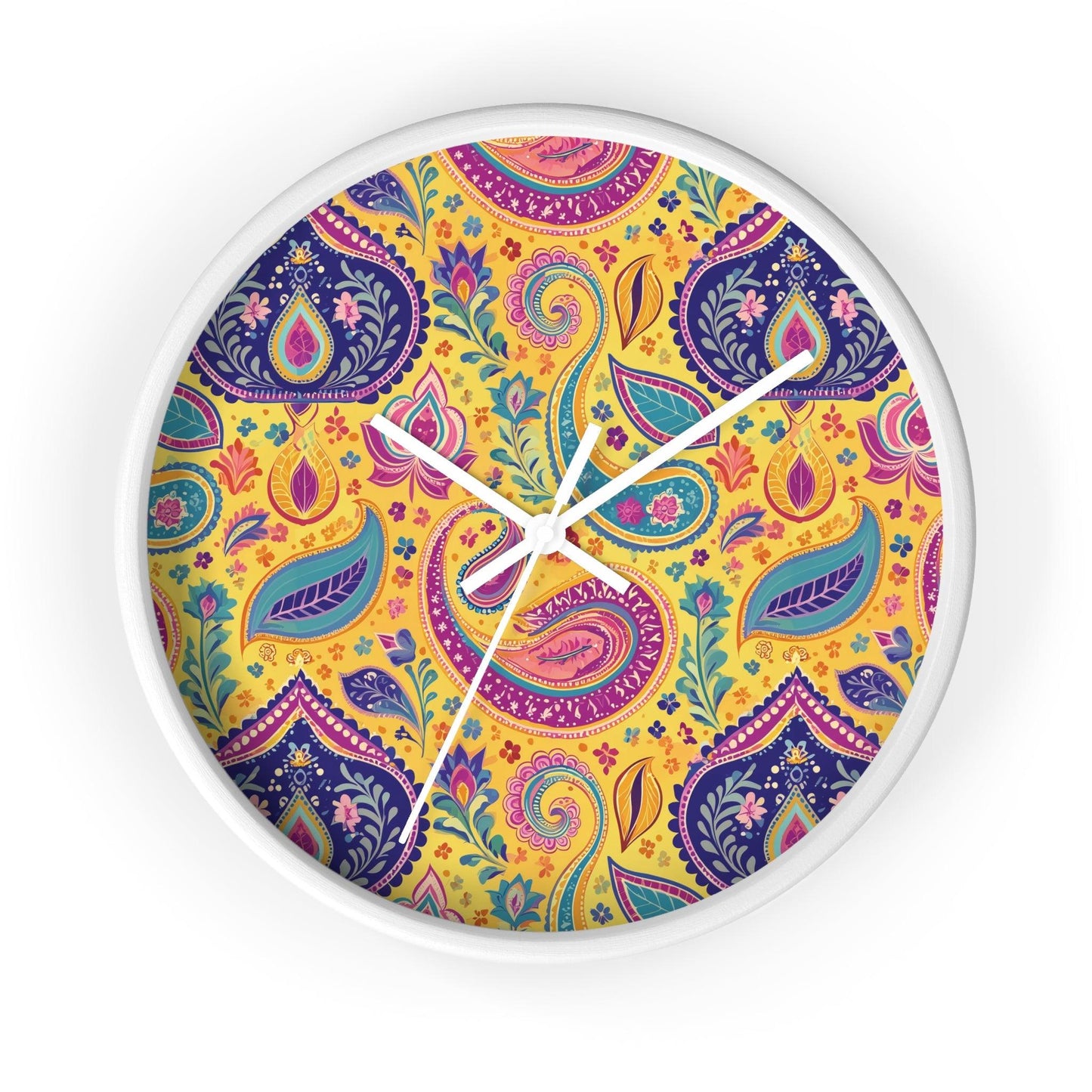 Indian Whimsical Paisley Wall Clock - The Global Wanderer