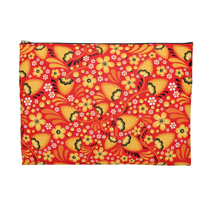 Russian Red Khokhloma Print Pouch