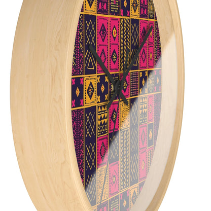 Ghanaian Kente Cloth Wall Clock