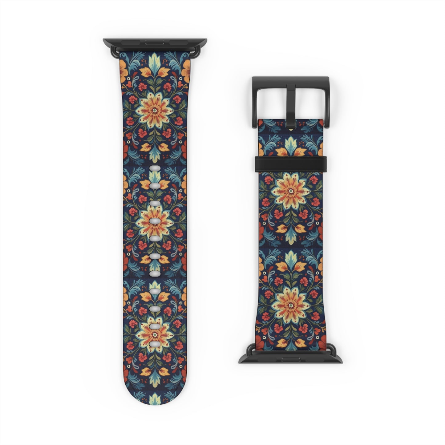 Norwegian Rosemaling Watch Band