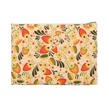 Russian Beige Khokhloma Print Pouch