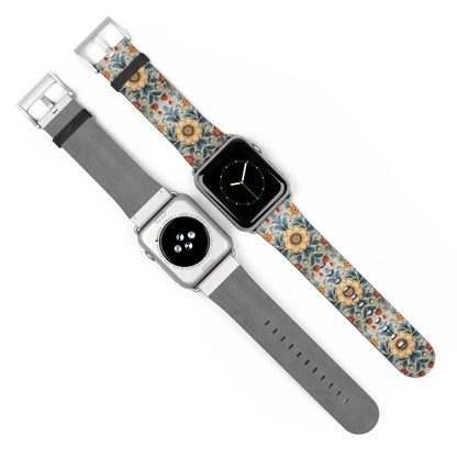 Norwegian Rosemaling Watch Band