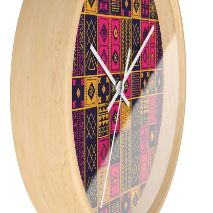 Ghanaian Kente Cloth Wall Clock