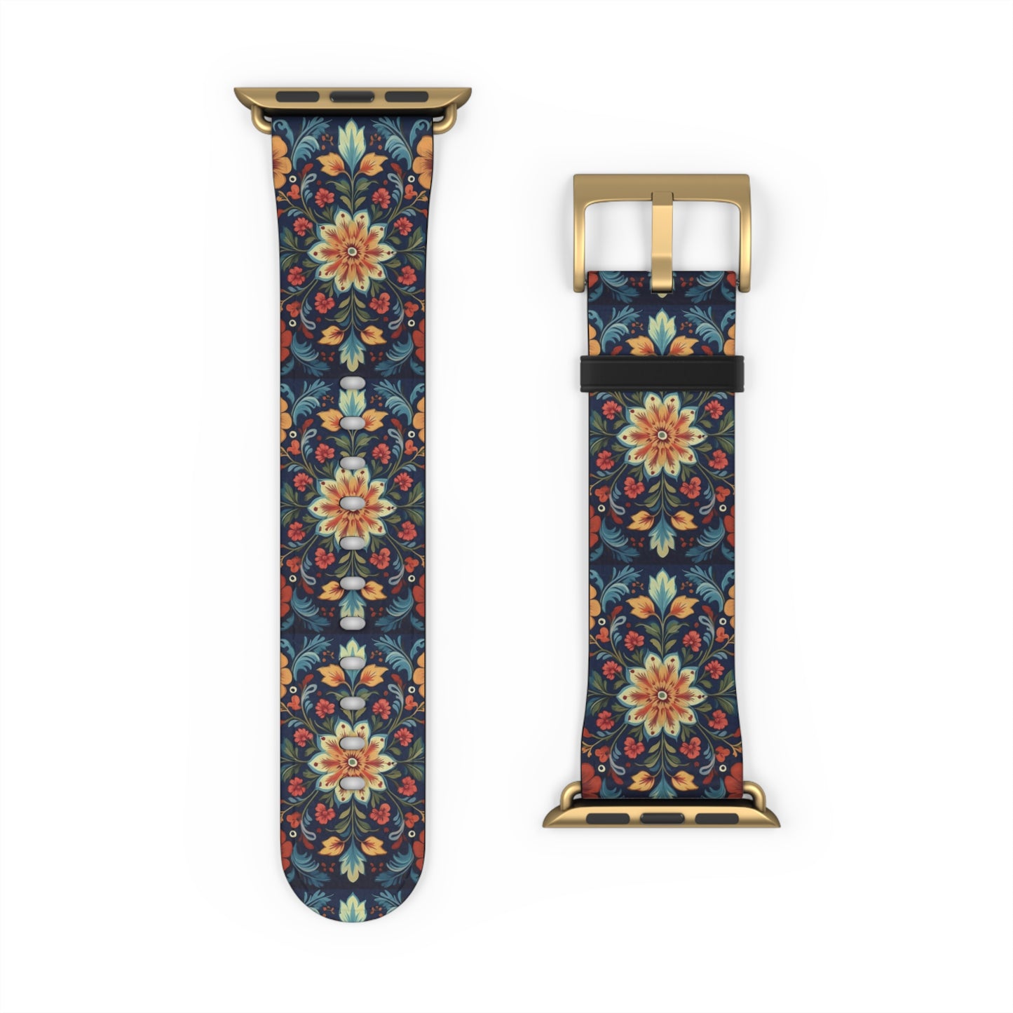 Norwegian Rosemaling Watch Band