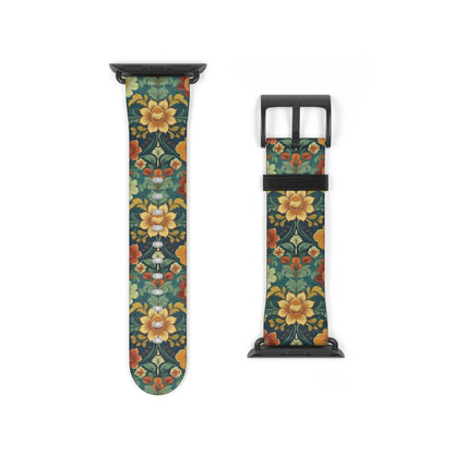 Norwegian Rosemaling Watch Band