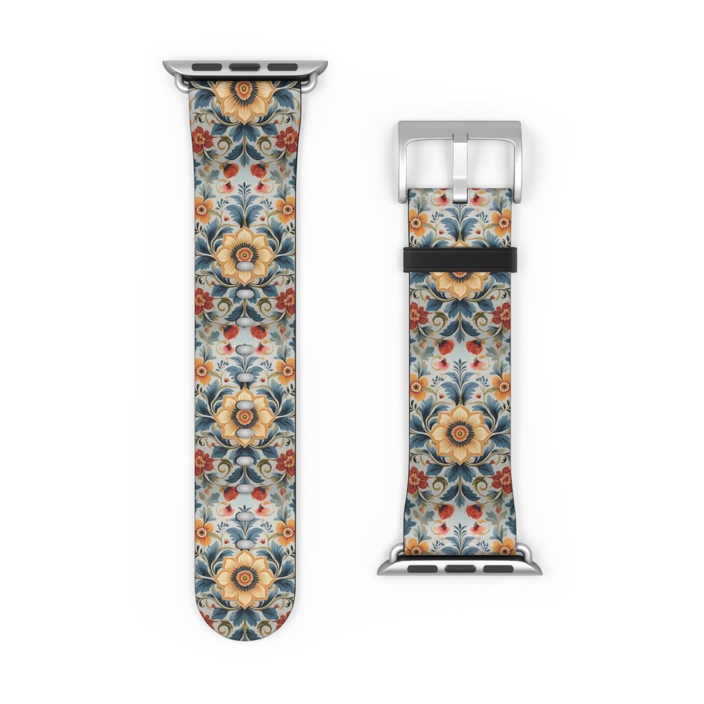 Norwegian Rosemaling Watch Band