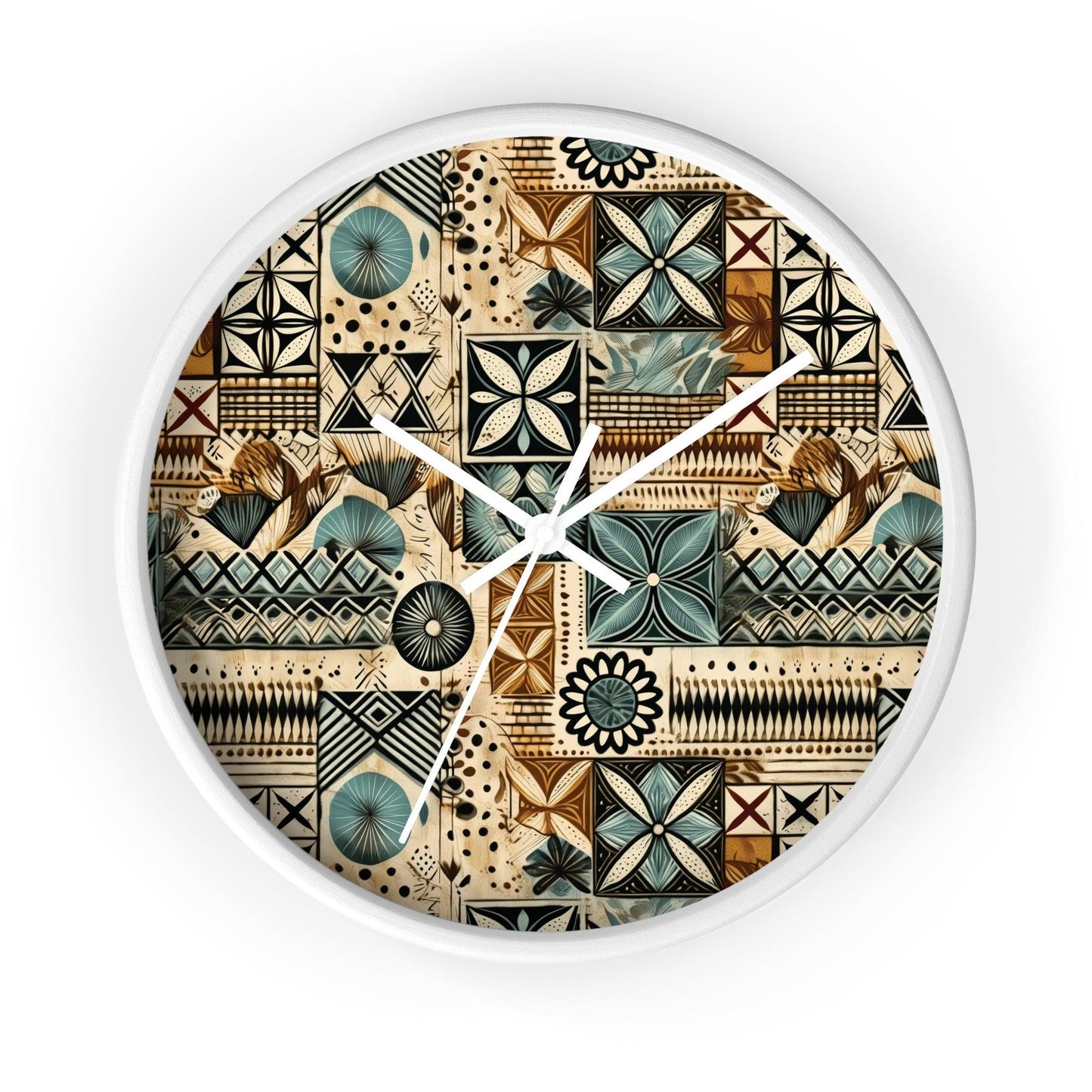 Pacific Islands Tapa Cloth Wall Clock - The Global Wanderer