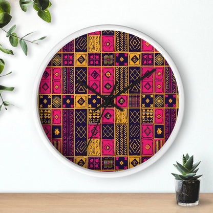 Ghanaian Kente Cloth Wall Clock