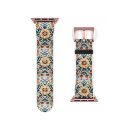 Norwegian Rosemaling Watch Band