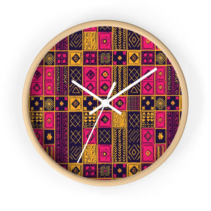 Ghanaian Kente Cloth Wall Clock