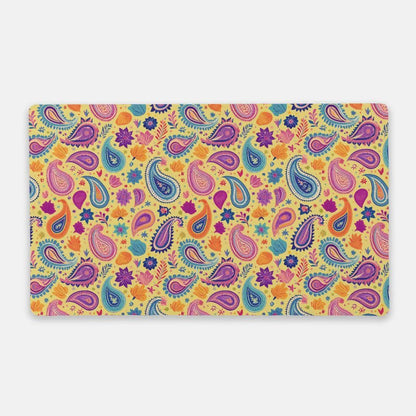 Indian Whimsical Paisley Desk Mat - The Global Wanderer