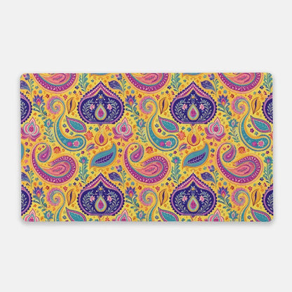 Indian Whimsical Paisley Desk Mat - The Global Wanderer