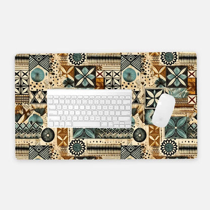 Pacific Islands Tapa Cloth Desk Mat - The Global Wanderer