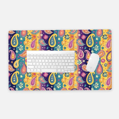 Indian Whimsical Paisley Desk Mat - The Global Wanderer