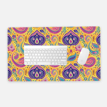 Indian Whimsical Paisley Desk Mat - The Global Wanderer