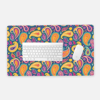 Indian Whimsical Paisley Desk Mat - The Global Wanderer