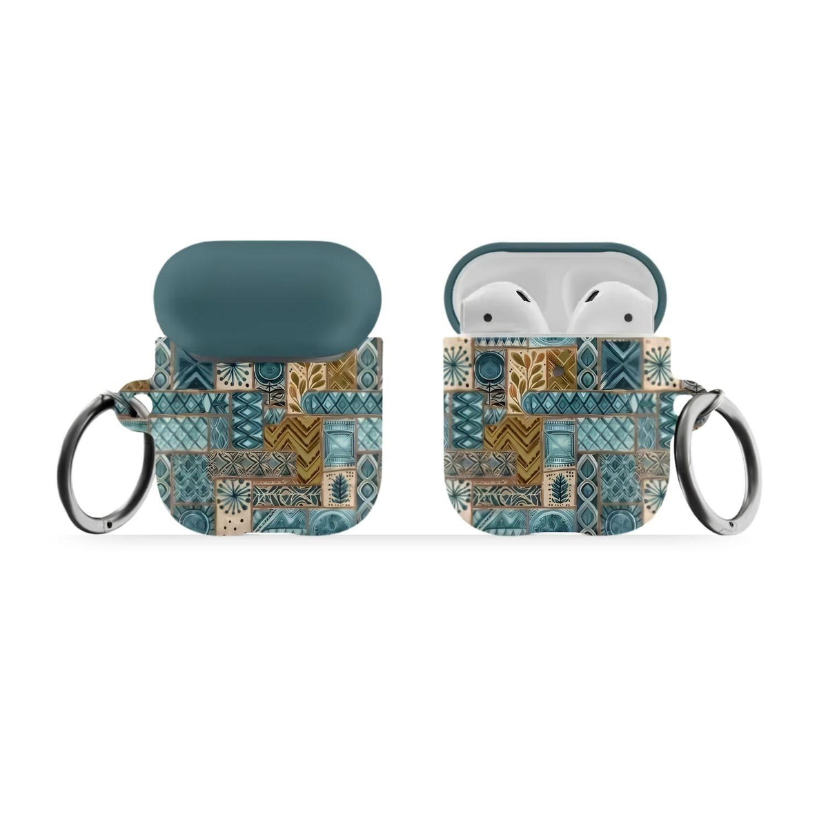 Lagoon Current Tapa Cloth AirPods Case - The Global Wanderer