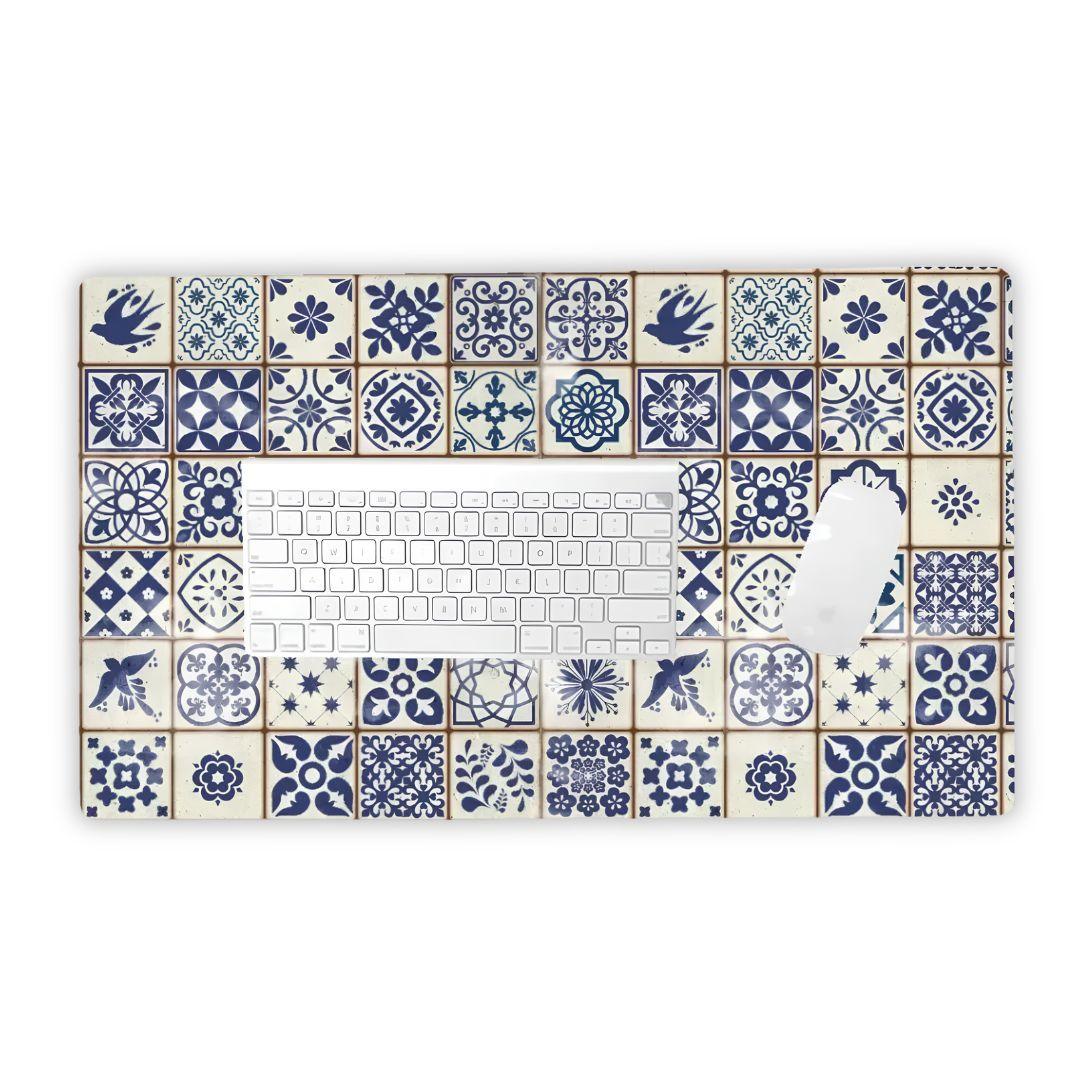 Lisboa Branco Tile Desk Mat - The Global Wanderer