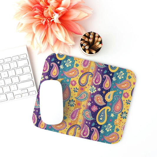 Indian Whimsical Paisley Mouse Pad - The Global Wanderer