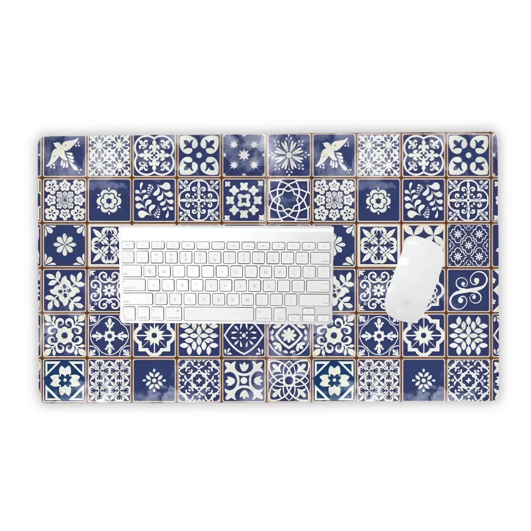 Porto Azul Tile Desk Mat - The Global Wanderer