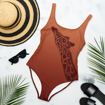 African Giraffe One-Piece Swimsuit - The Global Wanderer