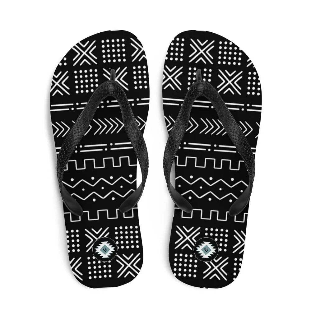 African Mud Cloth Flip Flops - The Global Wanderer