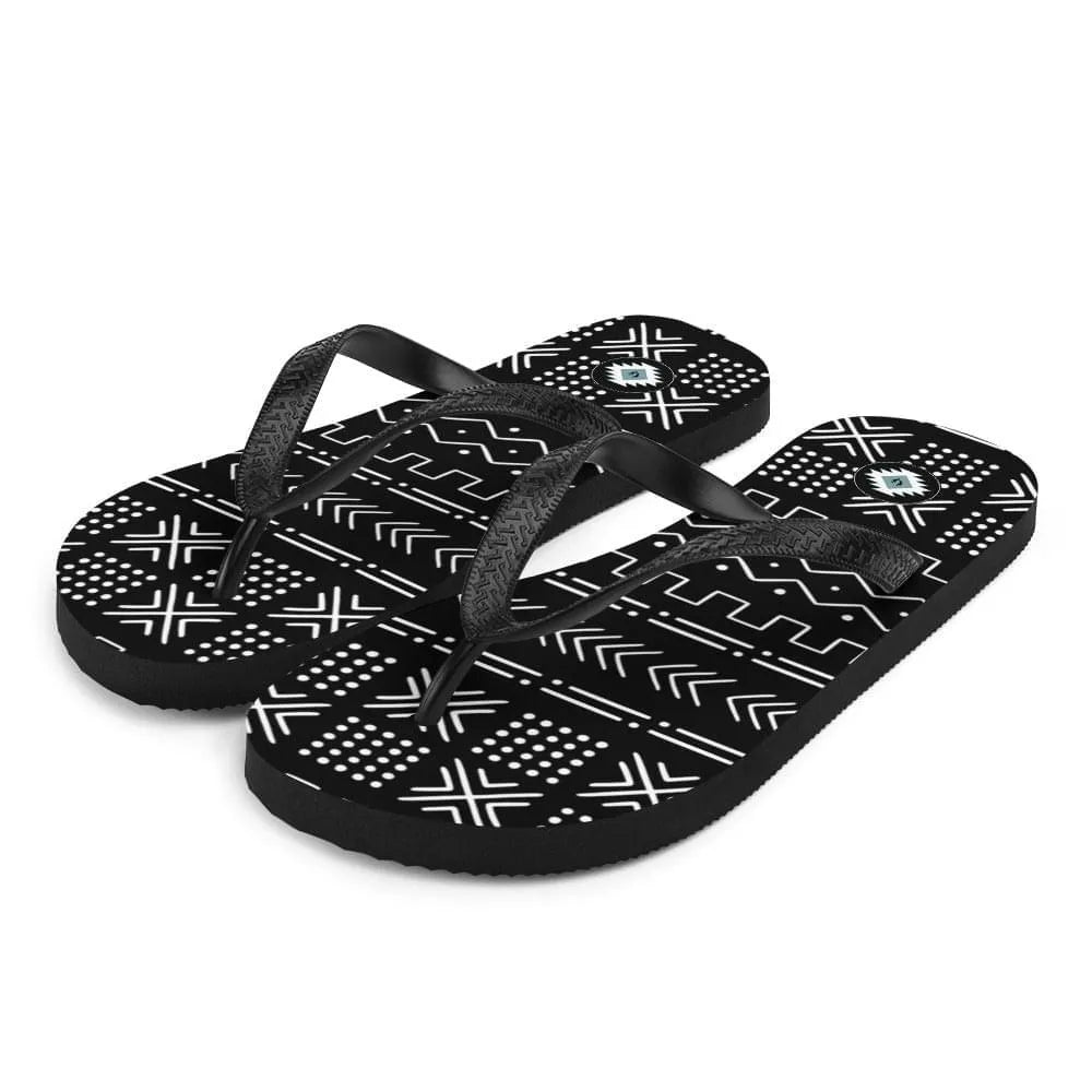 African Mud Cloth Flip Flops - The Global Wanderer