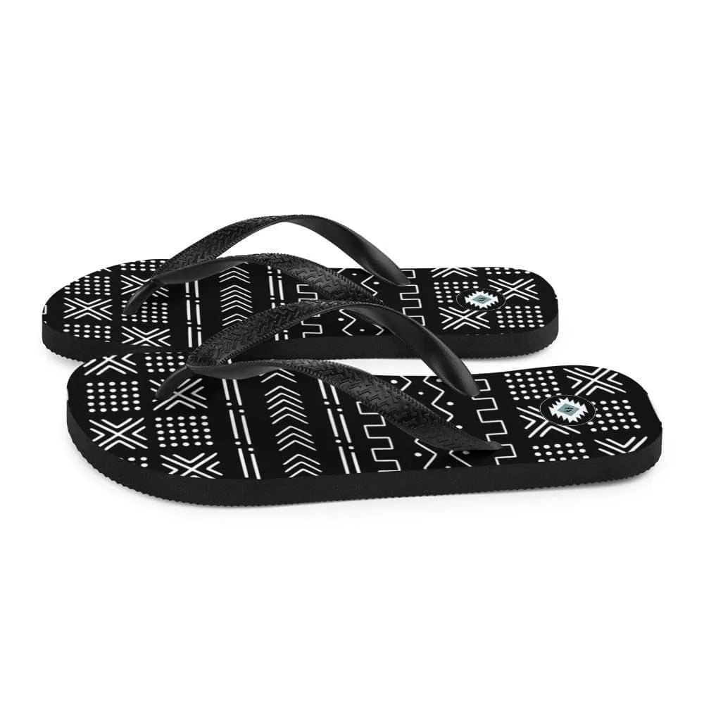 African Mud Cloth Flip Flops - The Global Wanderer