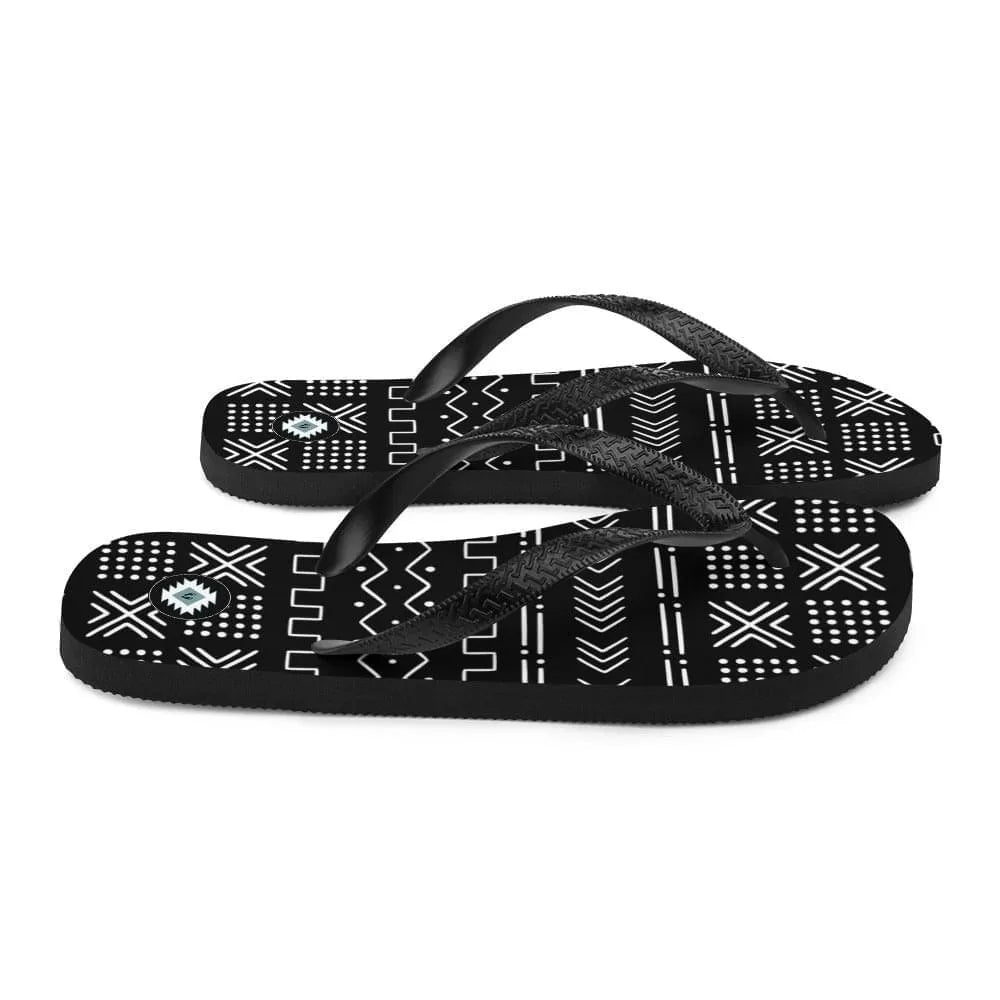 African Mud Cloth Flip Flops - The Global Wanderer