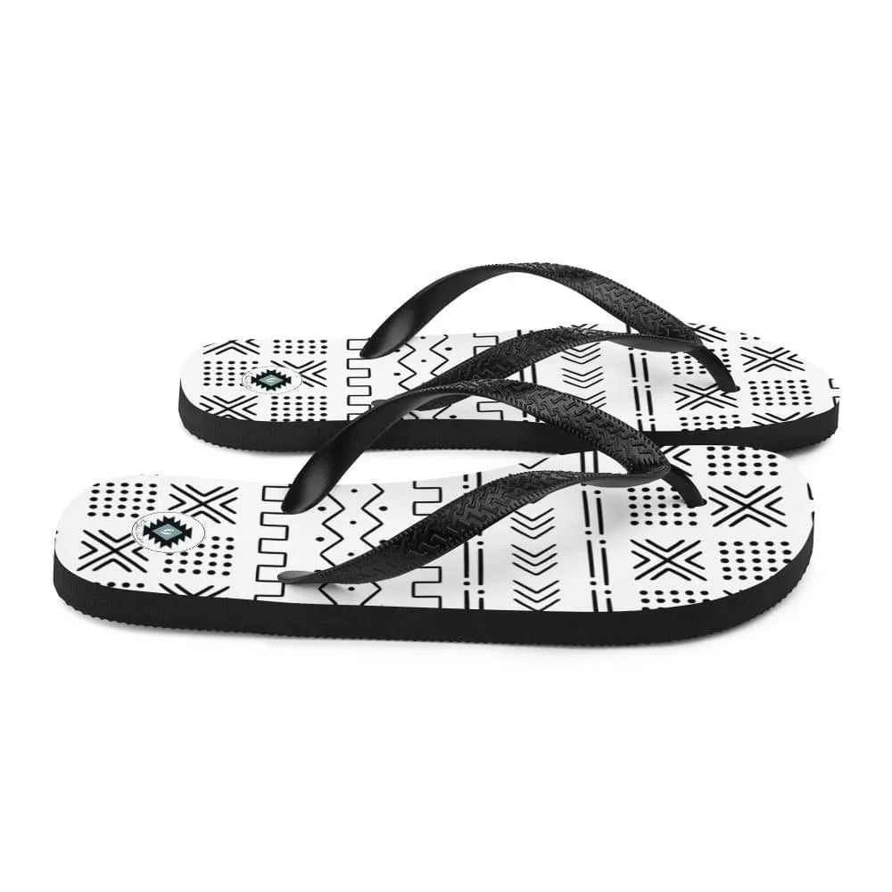 African Mud Cloth Flip Flops - The Global Wanderer