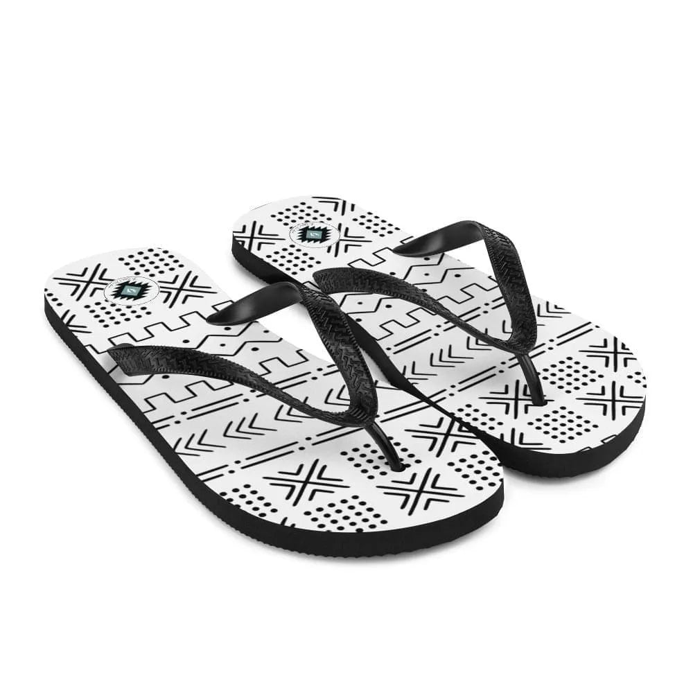 African Mud Cloth Flip Flops - The Global Wanderer