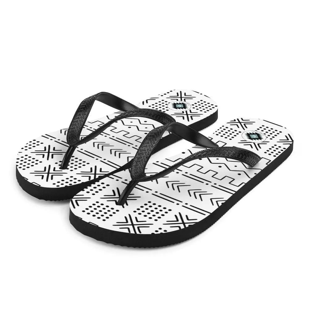 African Mud Cloth Flip Flops - The Global Wanderer