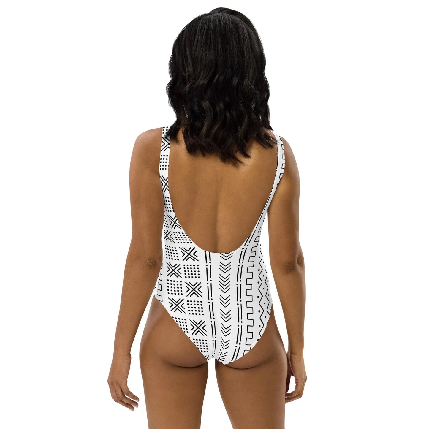 African Mud Cloth One-Piece Swimsuit - The Global Wanderer