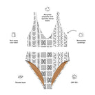 African Mud Cloth Recycled high-waisted bikini - The Global Wanderer