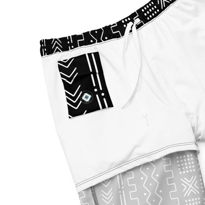 African Mud Cloth Recycled Men's Swim Trunks - The Global Wanderer