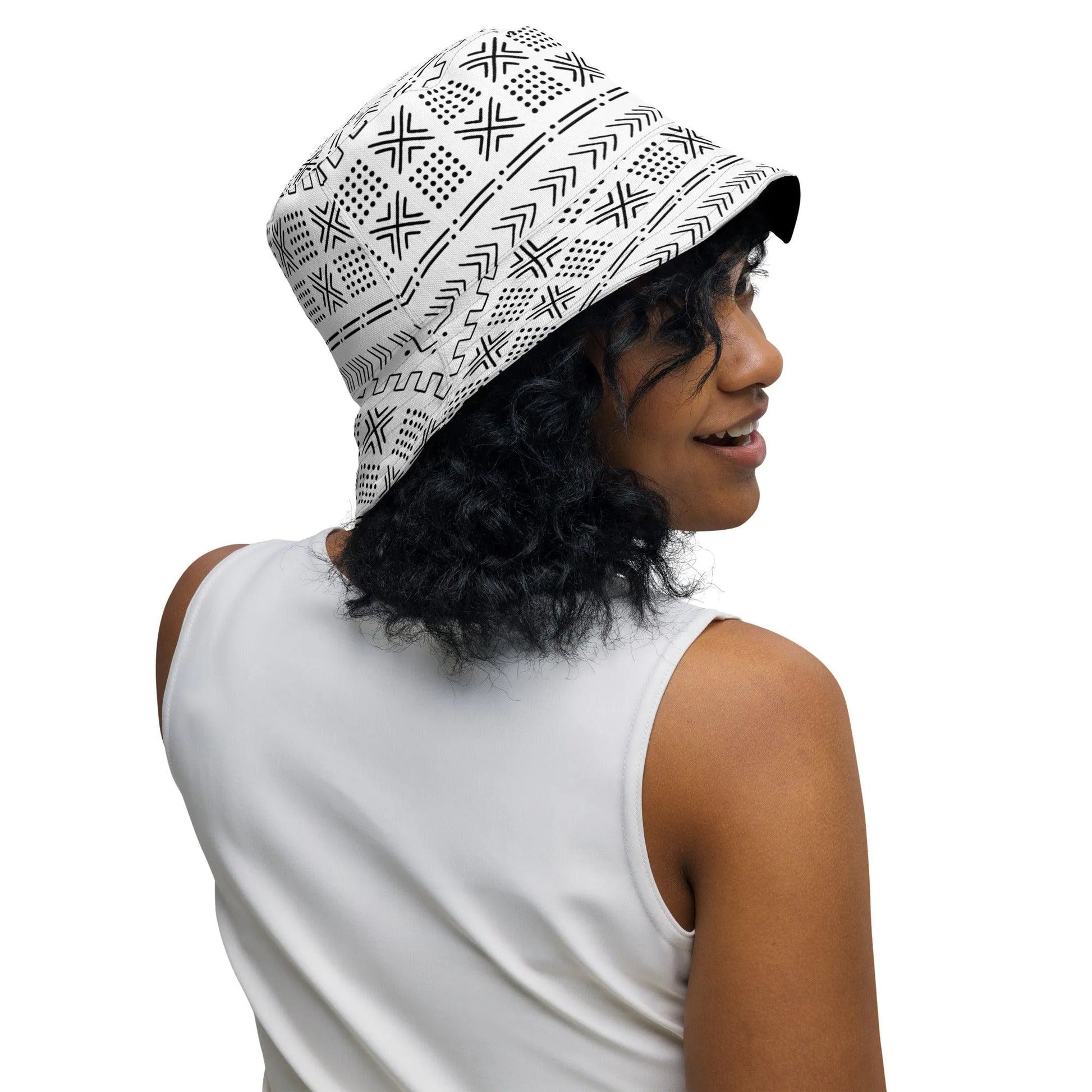 African Mud Cloth Reversible Bucket Hat - The Global Wanderer