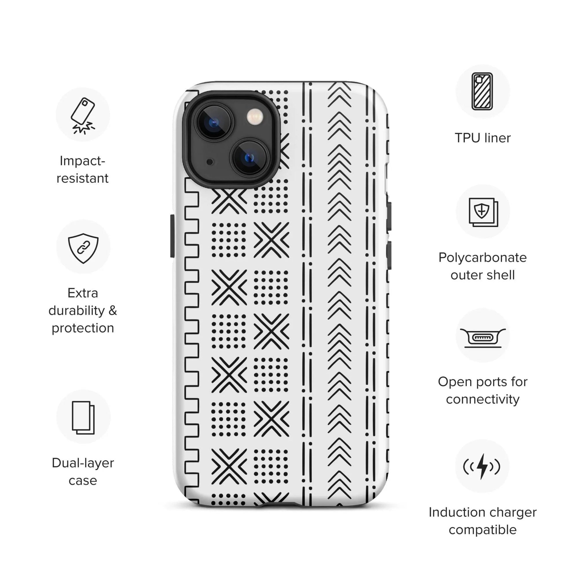 African Mud Cloth Tough MagSafe iPhone case - The Global Wanderer