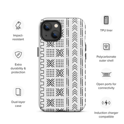 African Mud Cloth Tough MagSafe iPhone case - The Global Wanderer