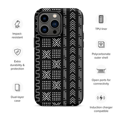 African Mud Cloth Tough MagSafe iPhone Case - The Global Wanderer