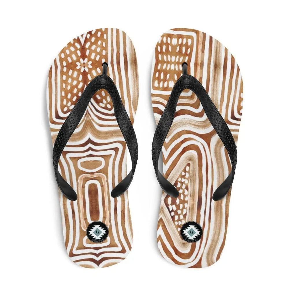 African Mud Lines Flip Flops - The Global Wanderer