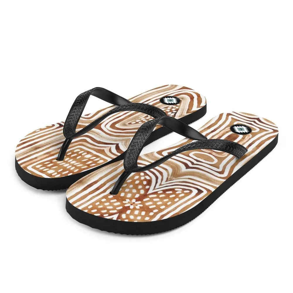 African Mud Lines Flip Flops - The Global Wanderer