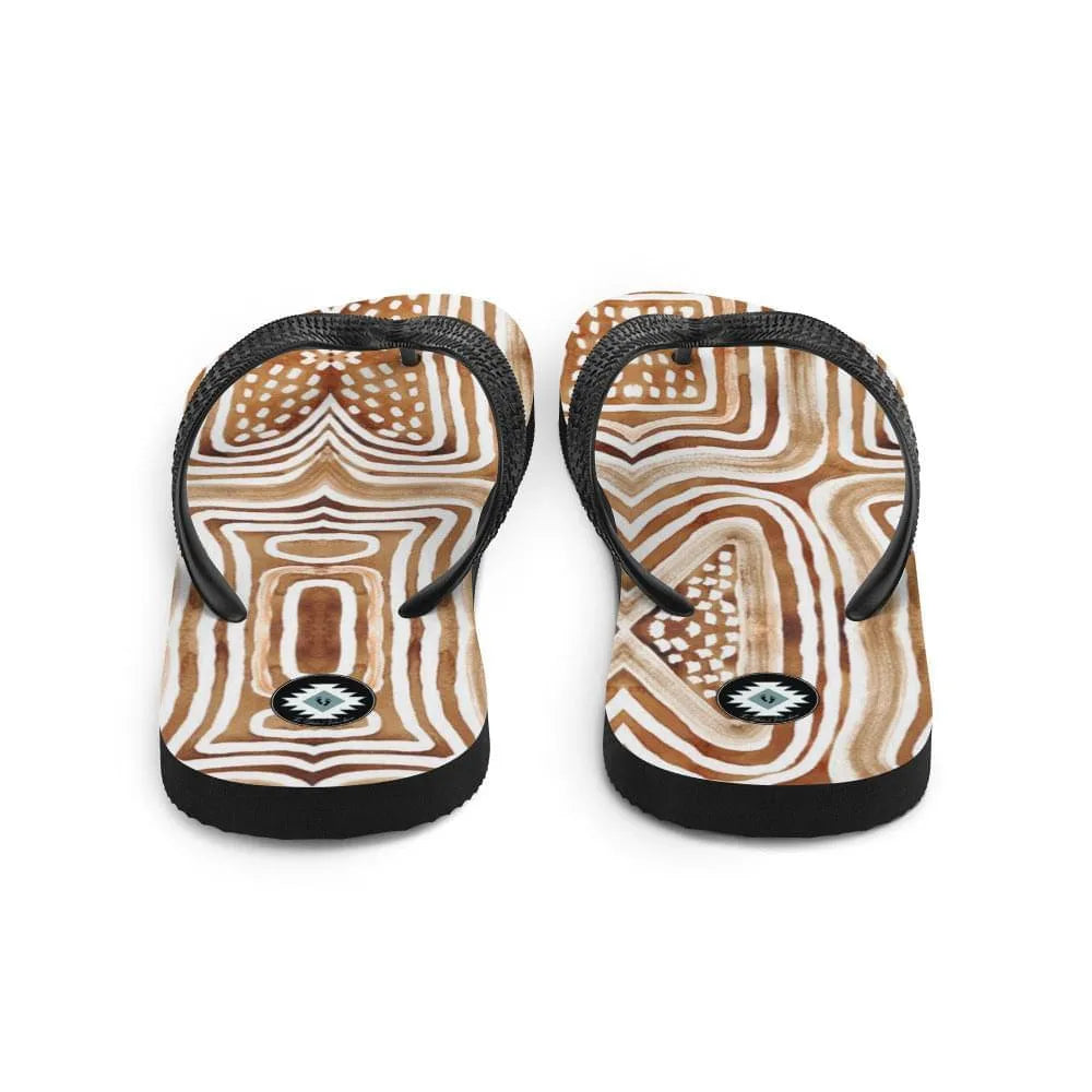 African Mud Lines Flip Flops - The Global Wanderer