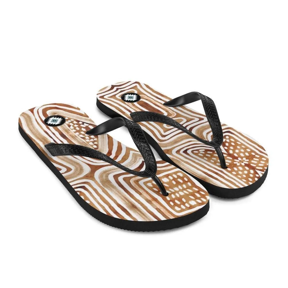 African Mud Lines Flip Flops - The Global Wanderer